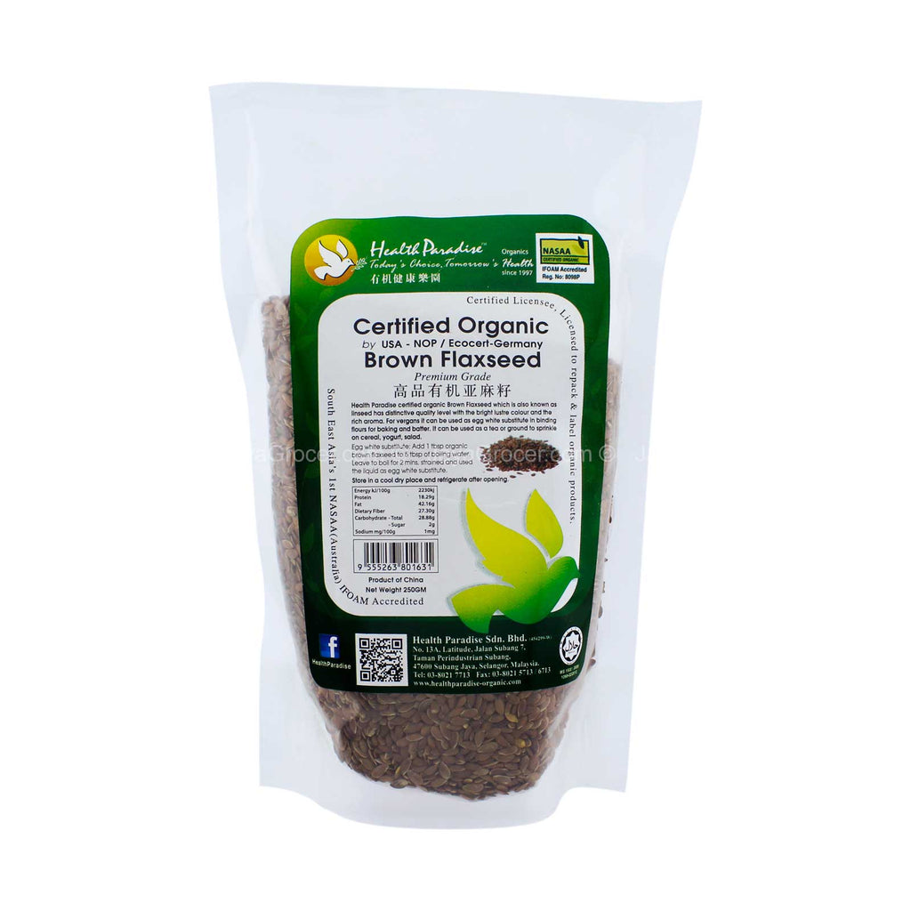 Health Paradise Organic Brown Flaxseed 250g