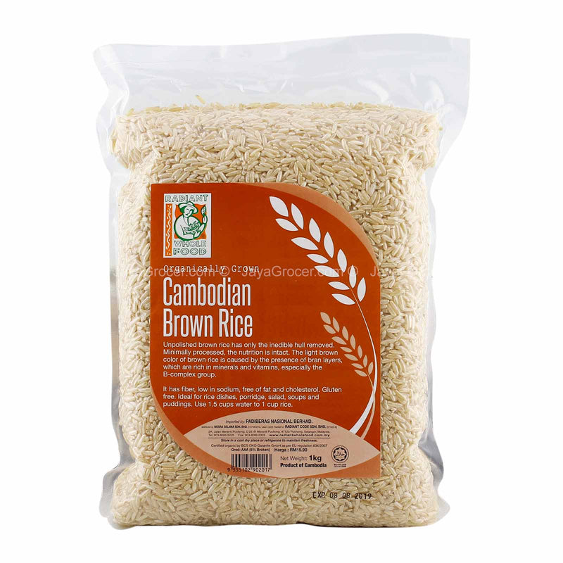 Radiant Organically Grown Cambodian Brown Rice 1kg
