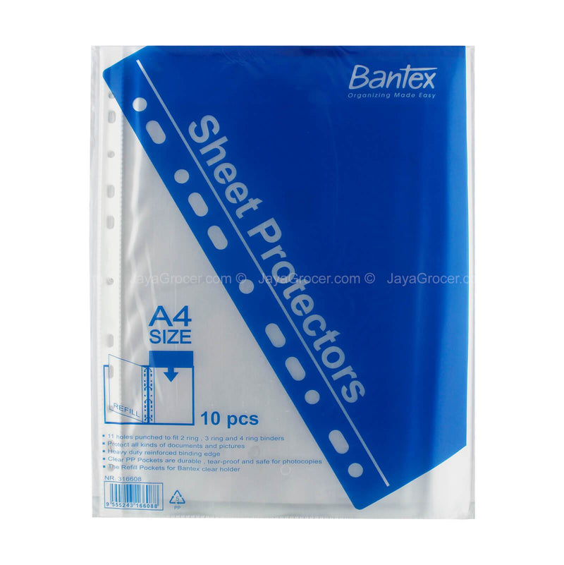 Bantex A4 Size Sheet Protectors 10pcs