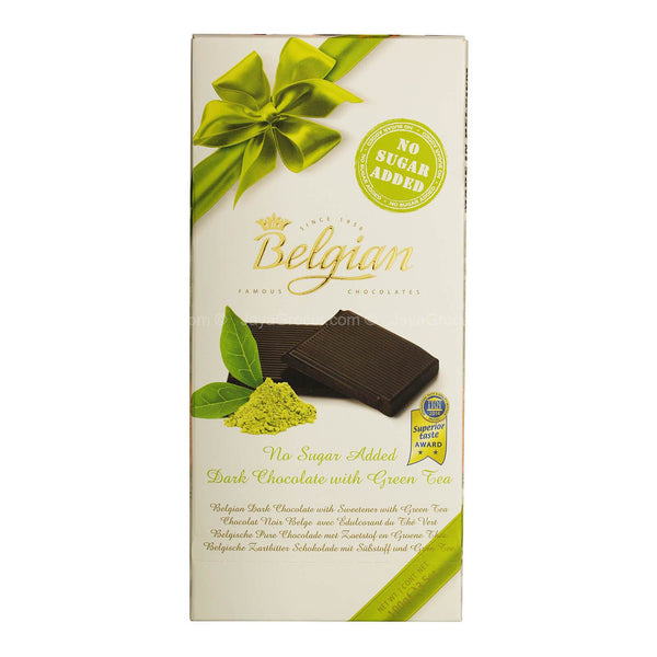 Belgian No Sugar Added Dark Chocolate with Green Tea 100g