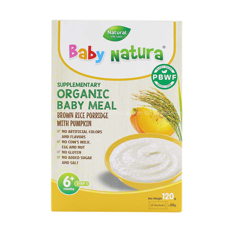 Baby Natura Organic Baby Meal Brown Rice Porridge with Pumpkin Step 1 120g