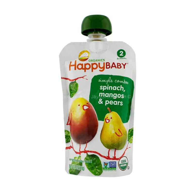 Happy Baby Organic Baby Food Simple Combos Spinach, Mangos and Pears 113g