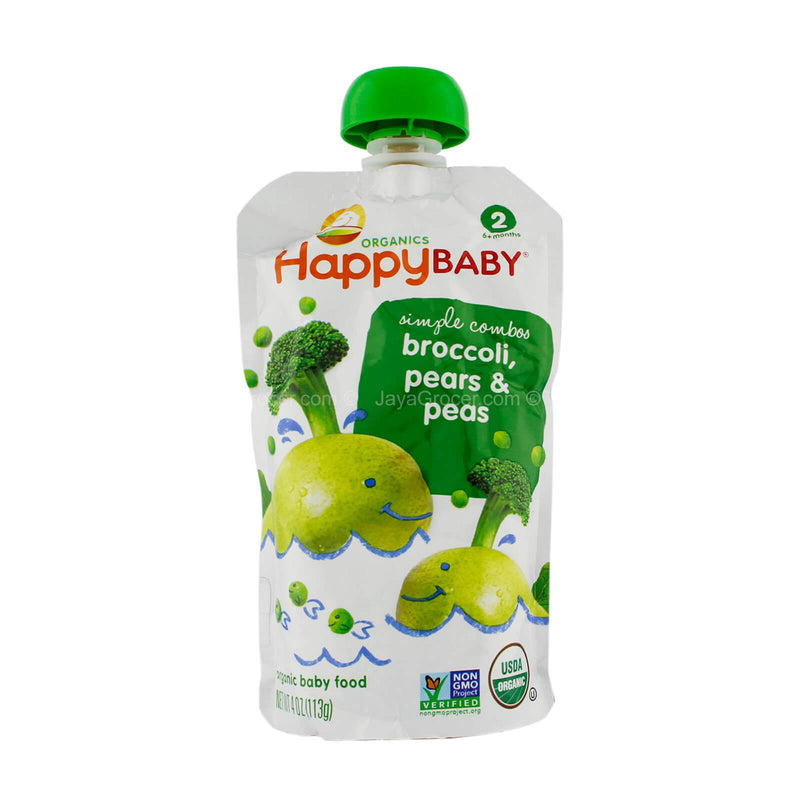 Happy Baby Organic Baby Food Simple Combos Broccoli, Pears and Peas 113g