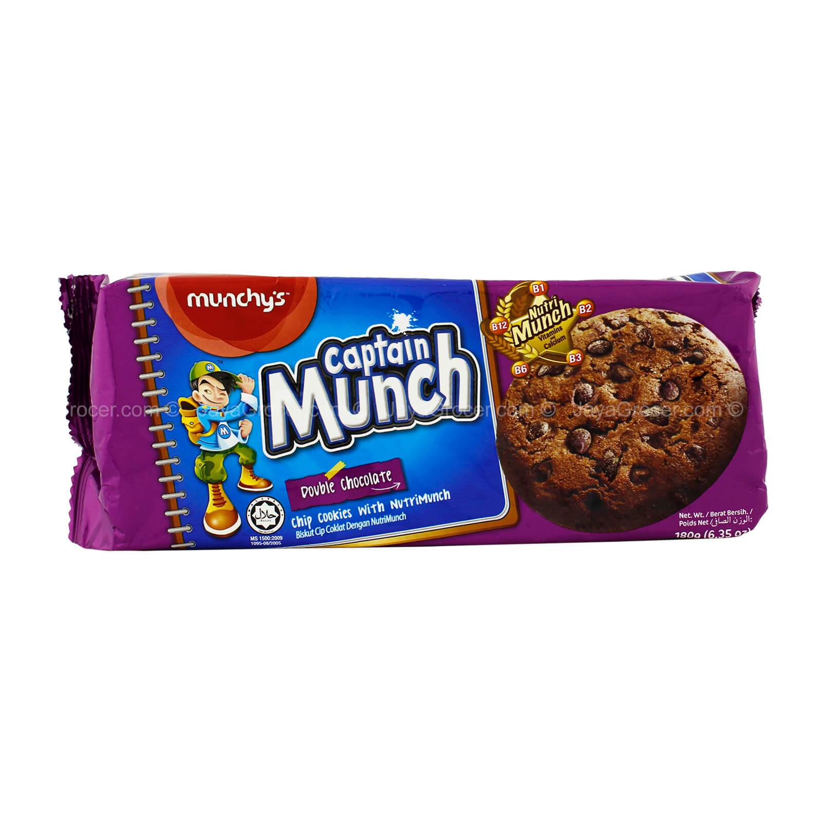 Munchy's Captain Munch Double Chocolate Chip Cookies 180g