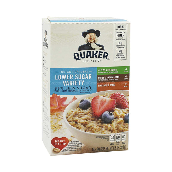 Quaker Instant Oatmeal Lower Sugar Variety Pack 328g