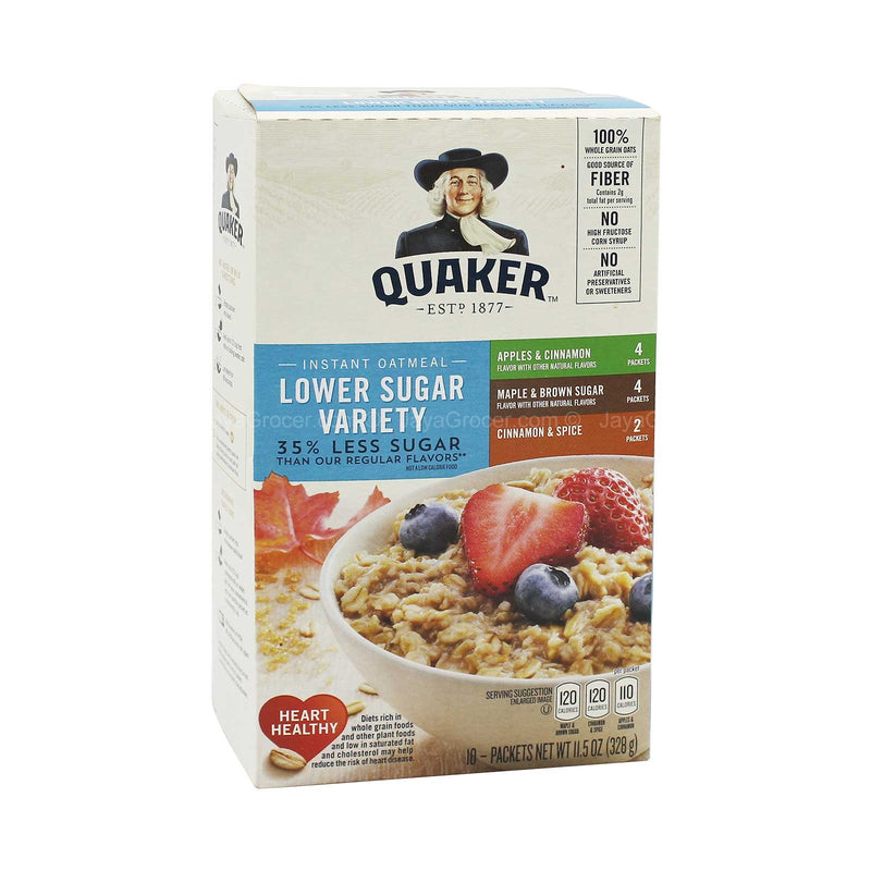 Quaker Instant Oatmeal Lower Sugar Variety Pack 328g