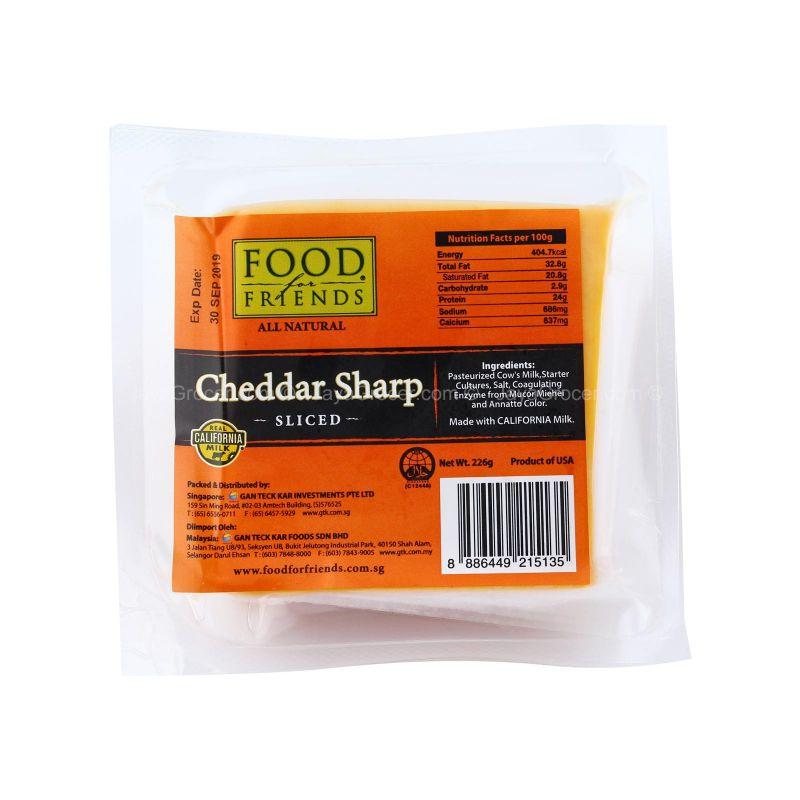 Food for Friends Sliced Cheddar Sharp Cheese 226g