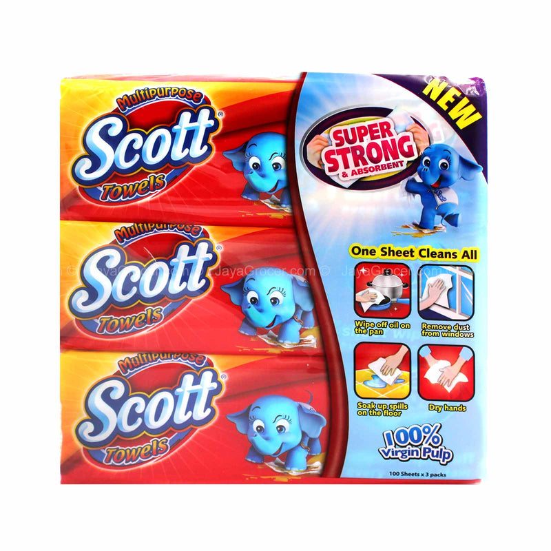 Scott Multipurpose Towel Tissues 100sheets x 3boxes