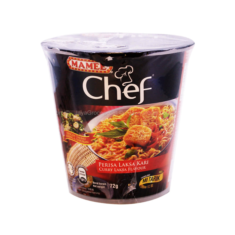 Mamee Chef Curry Laksa Flavour Instant Noodle Cup 72g