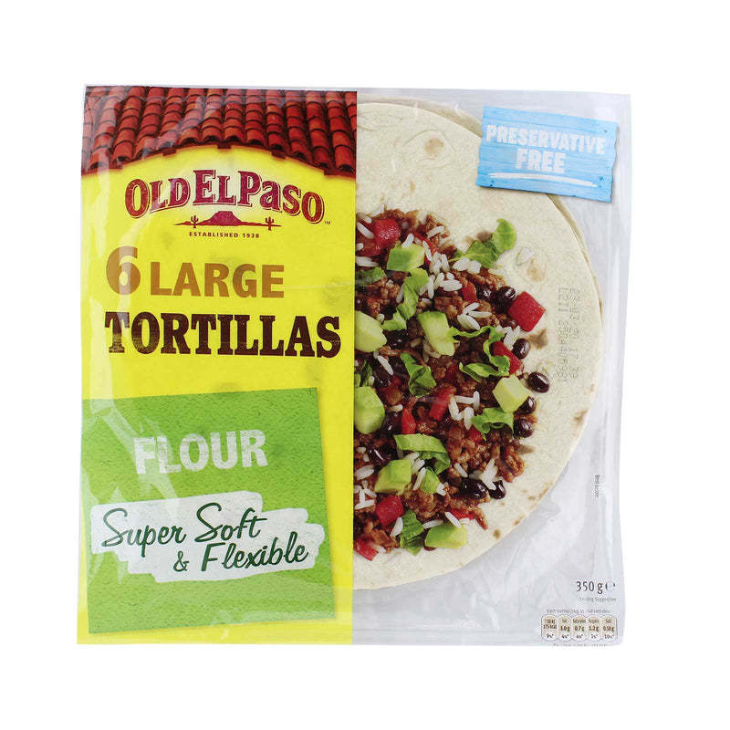 Old El Paso Large Soft Flour Torilla Wraps 350g