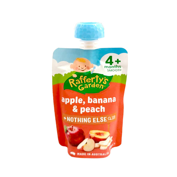 Raffertys Garden Apple, Banana and Peach Baby Pouch Puree (4 months above) 120g