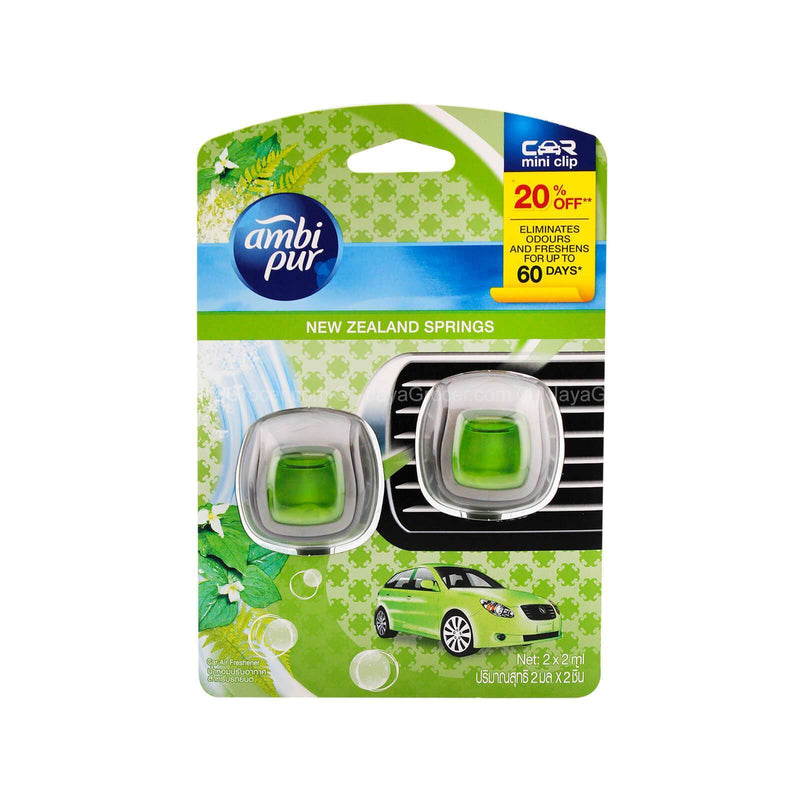 Ambi Pur New Zealand Springs Car Mini Clip Fragrance 2ml x 2