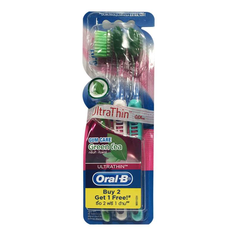 Oral-B Ultrathin Gum Care Green Tea Toothbrush 2+1pcs