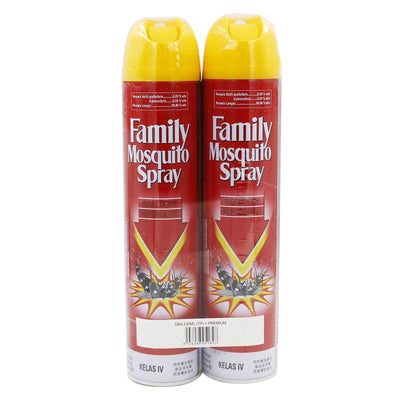 Family Mosquito Spray Aerosol Twin Pack 530ml x 2