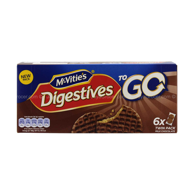 McVitie's Milk Chocolate Digestives To Go Biscuit 33.3g x 6