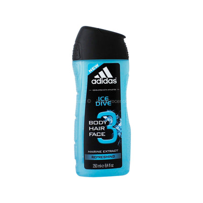 Adidas Ice Dive Refreshing Body Hair Face Shower Gel 250ml