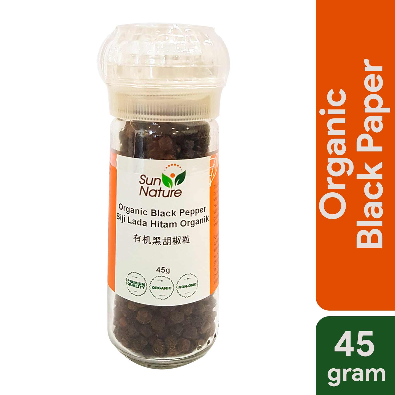 Sun Nature Organic Black Pepper 45g