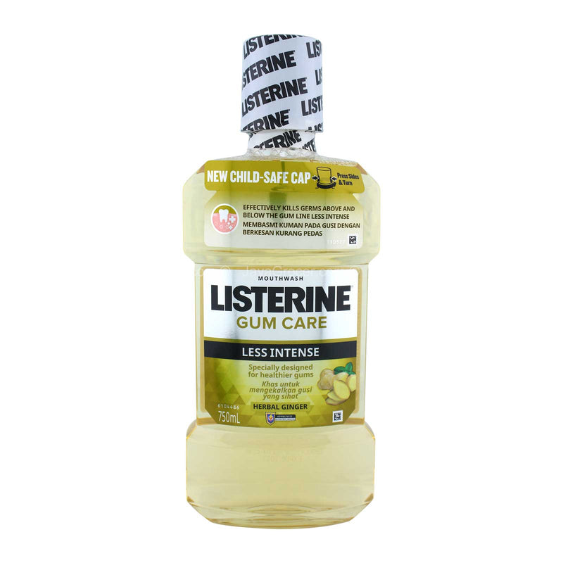 Listerine Gum Care Less Intense Herbal Ginger Mouthwash 750ml