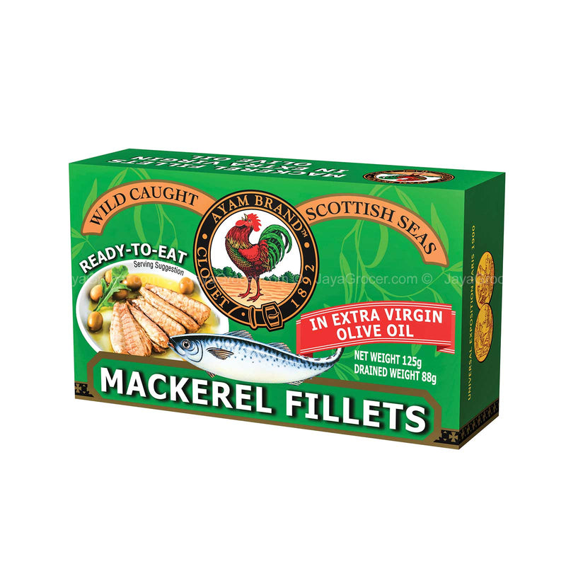 Ayam Brand Mackerel Fillet in Extra Virgin Olive Oil 125g