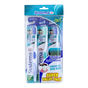 Systema Super Value Pack Spiral Toothbrush 3pcs/pack
