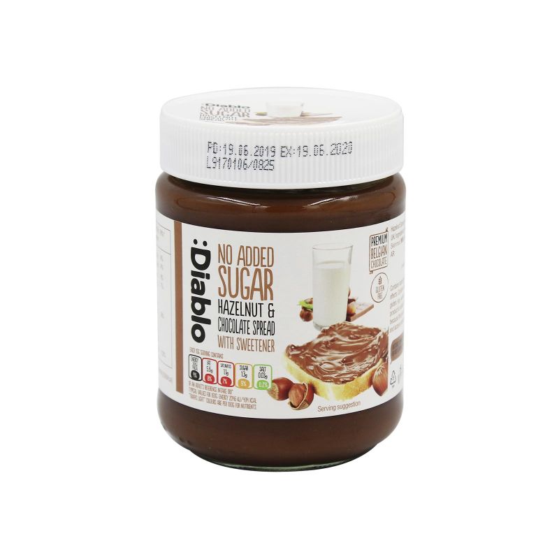 Diablo No Added Sugar Hazelnut and Chocolate Spread with Sweetener 350g