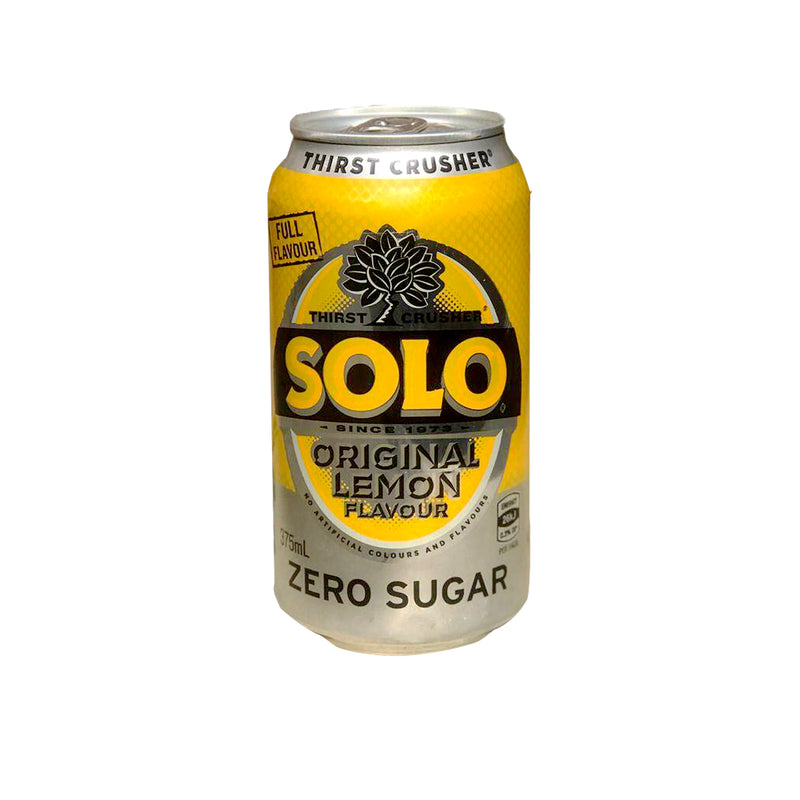 Solo Original Lemon Flavour Zero Sugar Soft Drink 375ml
