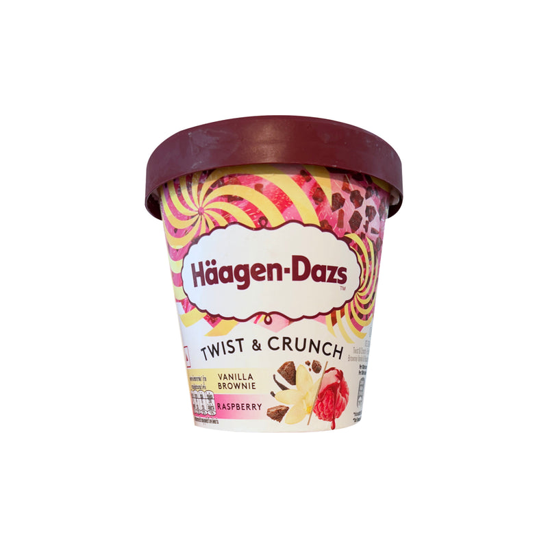 Haagen Dazs Twist and Crunch Vanilla Brownie and Raspberry Ice Cream 420ml